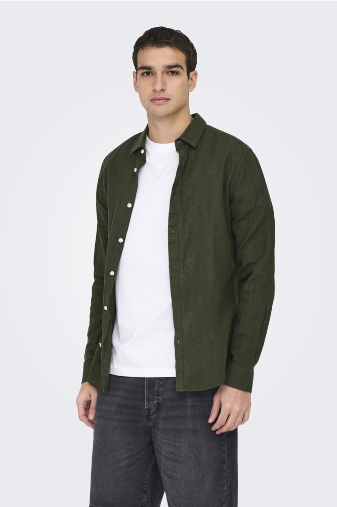 ONSCAIDEN LIFE LS SOLID LINEN SHIRT 22012321 KAMBABA